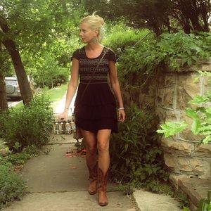 Free People, black, open back dress, size small